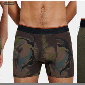 Mens Boxer Briefs Trunks 95% organic Cotton 5% Elastane Camo/Green 2 Pack XL